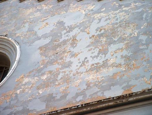 Peeling paint on the outer wall