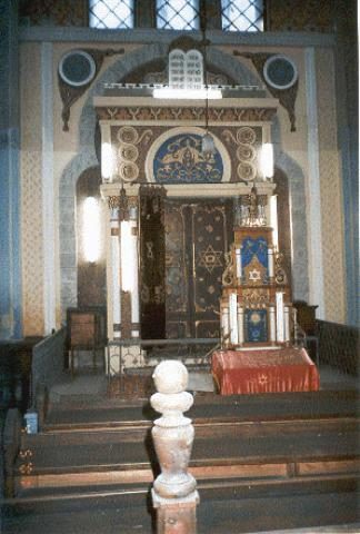 The ornate Holy Ark inside the Temple
